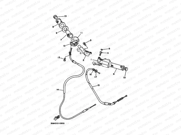 Steering handle. Cable