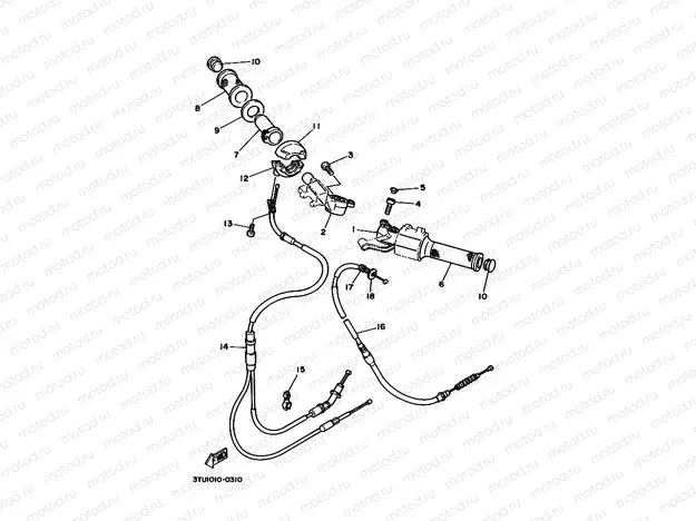 Steering handle. Cable