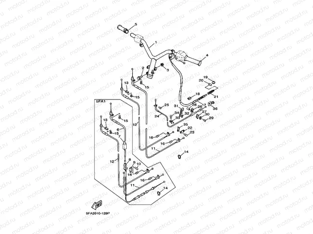 Steering handle. Cable