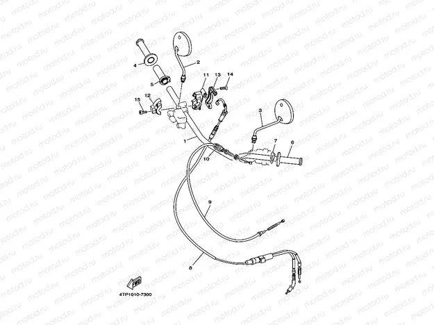 Steering handle. Cable