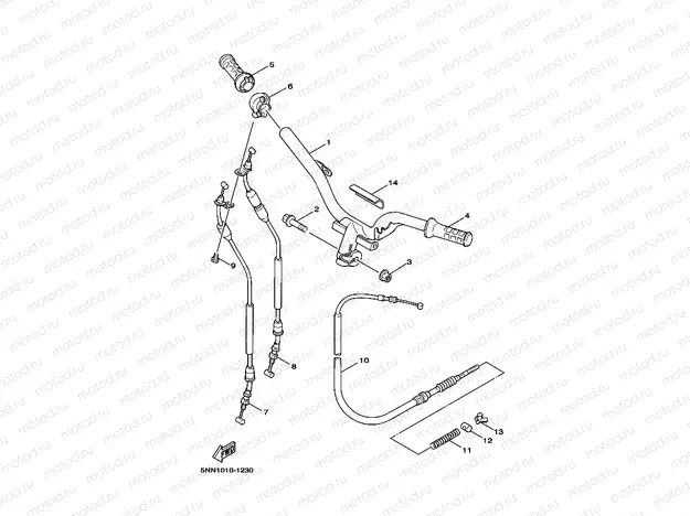 Steering handle. Cable