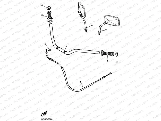 Steering handle. Cable