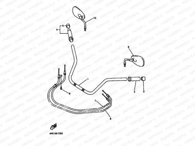Steering handle. Cable