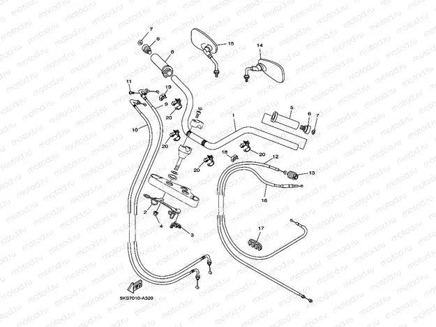 Steering handle. Cable