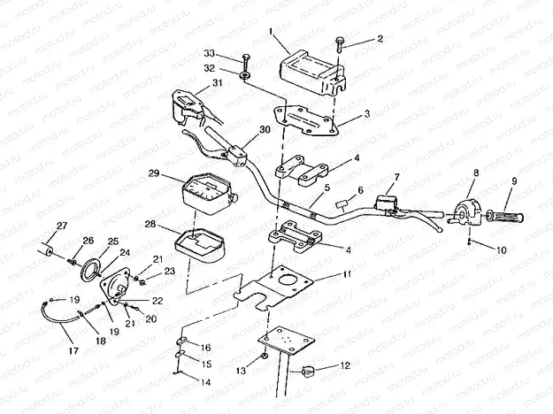 STEERING - HANDLEBAR 6x6 400L | STEERING - HANDLEBAR 6x6 400L, SWEDISH S948740 and  NORWEGIAN N948740 (4926812681019A)