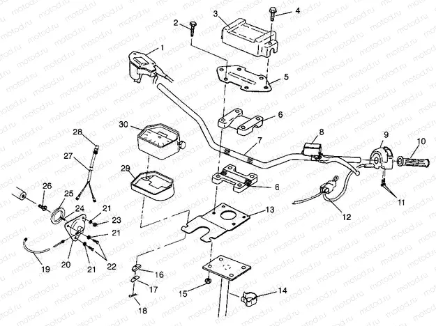 STEERING - HANDLEBAR Magnum 2X4 W967544 (4936033603B005) | STEERING - HANDLEBAR Magnum 2X4 W967544 (4936033603B005)