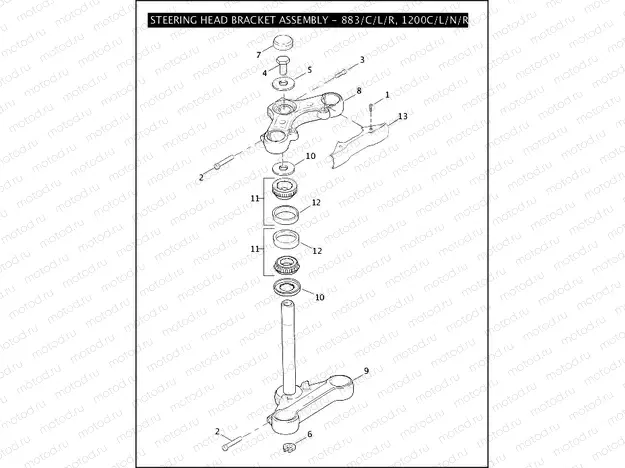 STEERING HEAD BRACKET ASSEMBLY - 883/C/L/R, 1200C/L/N/R