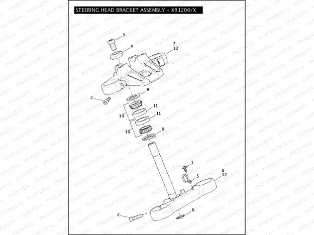 STEERING HEAD BRACKET ASSEMBLY - XR1200/X