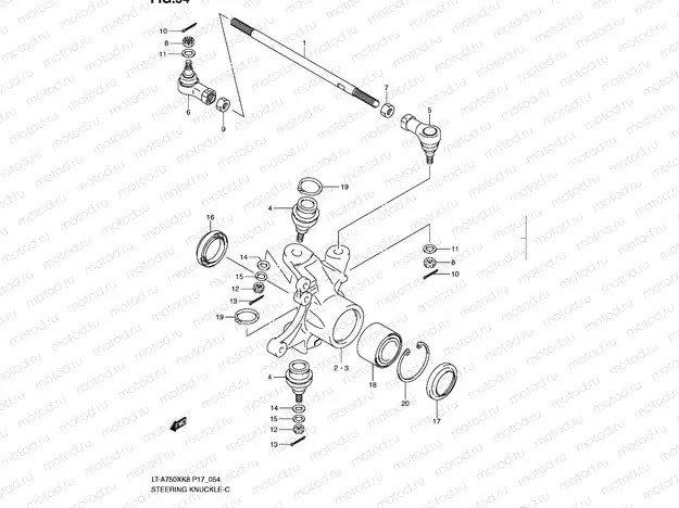 STEERING KNUCKLE (LT-A750XK8/XZK8/XK9/XZK9)