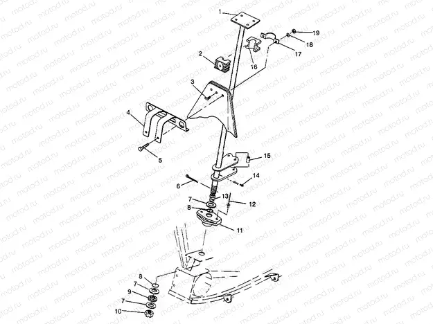 STEERING POST 6X6 400L - W968740 and  6X6 400L Norwegian - N968740 (4935963596B011) | STEERING POST 6X6 400L - W968740 and  6X6 400L Norwegian - N968740 (4935963596B011)