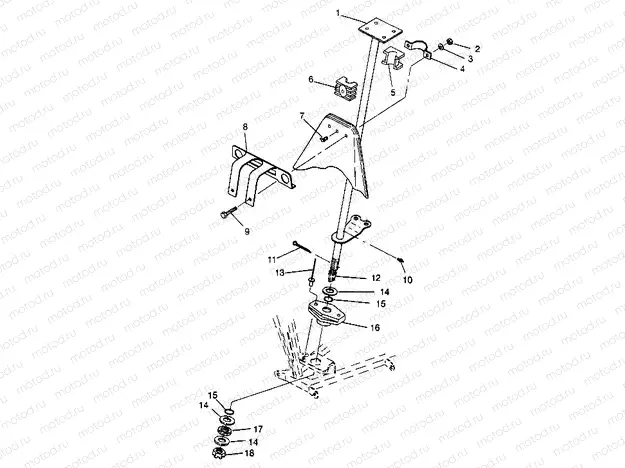 STEERING POST ASSEMBLY  2X4 300 W957530 (4930053005B006) | STEERING POST ASSEMBLY  2X4 300 W957530 (4930053005B006)