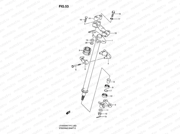 STEERING SHAFT (LT-A450XK7/XK8/XZK8/XK9/XZK9)
