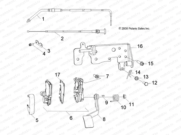 STEERING | STEERING, CONTROLS and THROTTLE - R13VA17AA/AB (49RGRTHROTTLEPEDAL09RZR170)