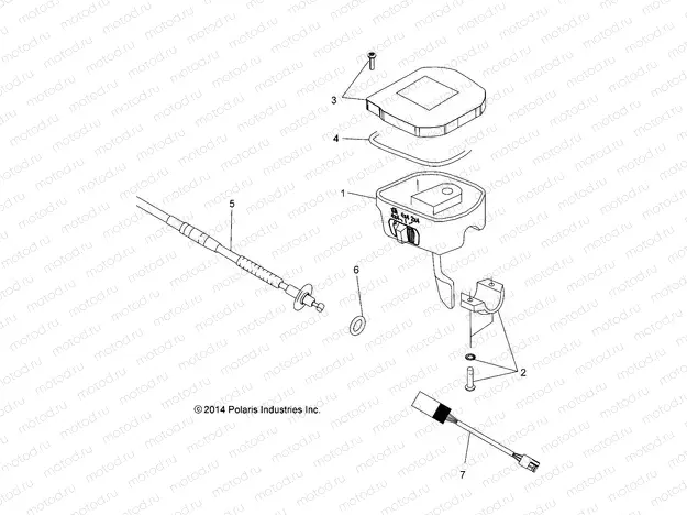 STEERING | STEERING, CONTROLS, THROTTLE ASM. and CABLE - A19SJE57BH (49ATVCONTROLS15570SP)