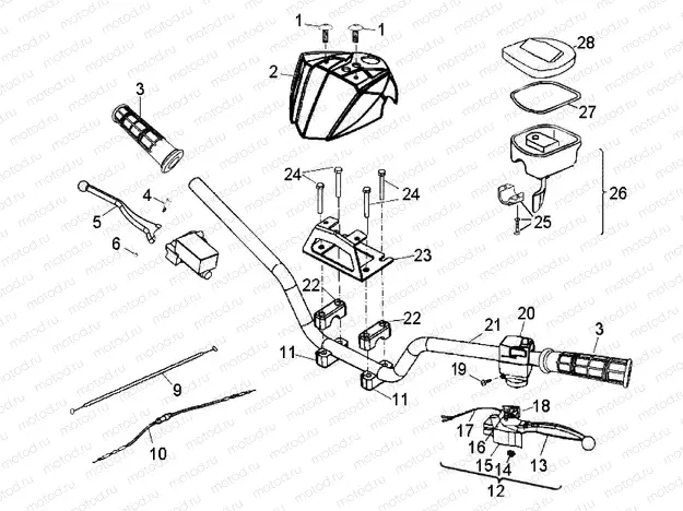 STEERING | STEERING, HANDLEBAR - A08PB20AB/AD (49ATVHANDLEBAR07PHX)