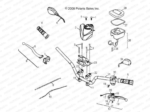 STEERING | STEERING, HANDLEBAR - A10PB20EB (49ATVHANDLEBAR09PHXQD)