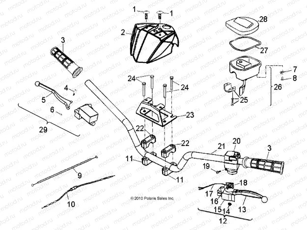 STEERING | STEERING, HANDLEBAR - A22YAP20A4/N4/CA4 (49ATVHANDLEBAR11PHX)