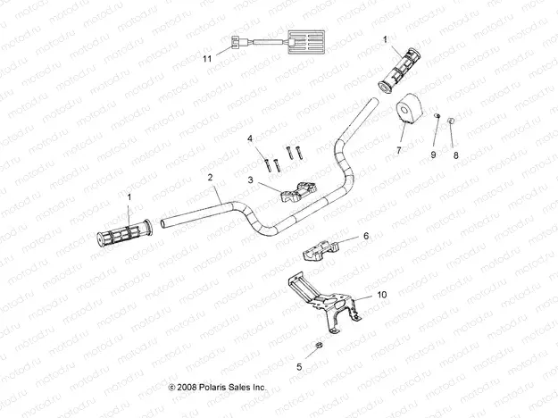 STEERING | STEERING, HANDLEBAR and CONTROLS - A11ZX55AB/AK/AL/AT/AW/AX (49ATVHANDLEBAR09SPXP550)