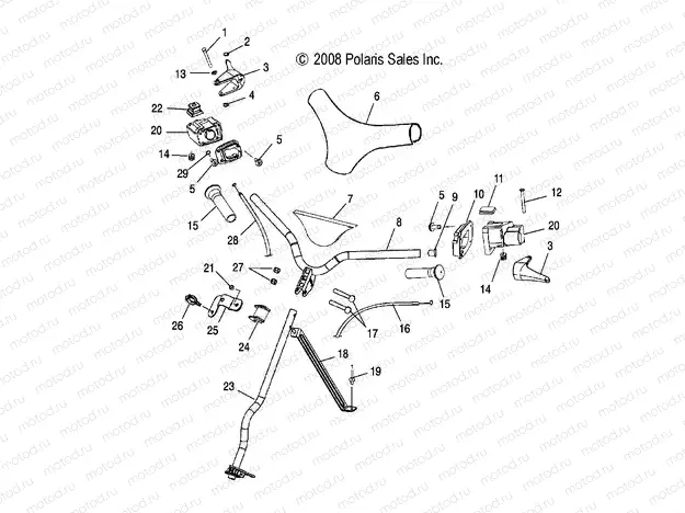 STEERING | STEERING, HANDLEBAR and CONTROLS - S20WAA1ASA/AEA (49SNOWHANDLEBAR09120)