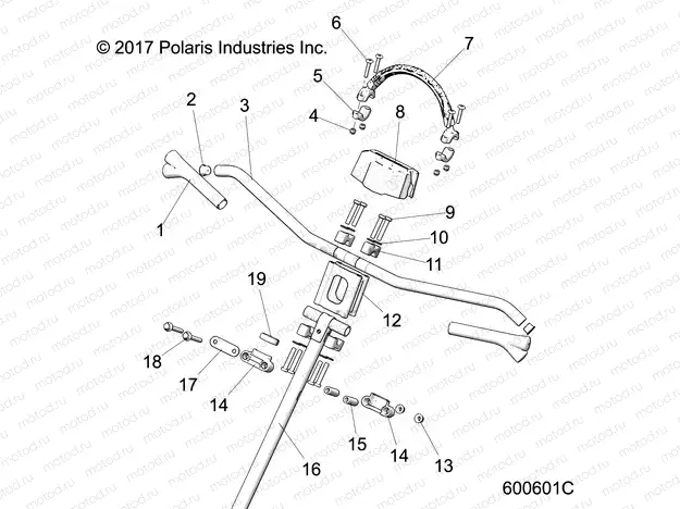 STEERING | STEERING, HANDLEBAR MOUNTING - S20FJB8/FJE8/FJP8 ALL OPTIONS (600601C)