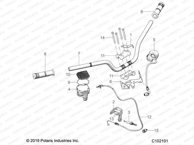 STEERING | STEERING, HANDLEBARS - A22HBB07B3/BB07B7 (C102101)