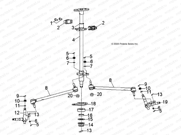 STEERING | STEERING, STEERING POST and TIE ROD ASM. - A08FA09AA/AB/AC (49ATVSTEERING07OTLW90)