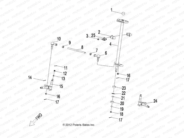 STEERING | STEERING, STEERING POST and TIE ROD ASM. - A15YAK05AD/AF (49ATVSTEERING13OUT50)
