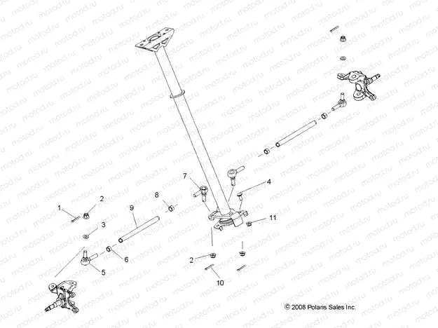 STEERING | STEERING, TIE RODS and LOWER ASM. - A10GJ45AA (49ATVSTEERING09OUT450)