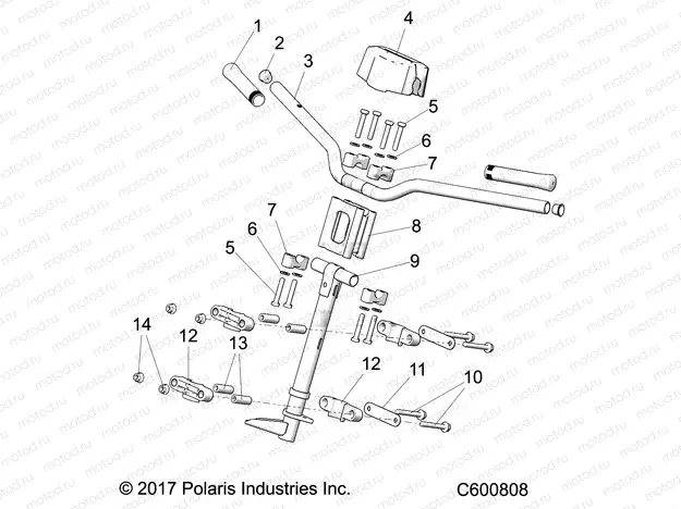 STEERING | STEERING, UPPER and HANDLEBAR ASM. - S20CBA6GSL (C600808)