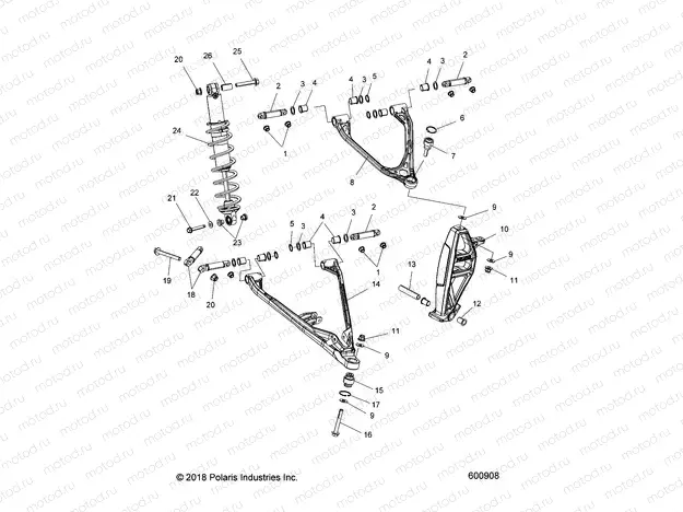 SUSPENSION | SUSPENSION, CONTROL ARMS, SHOCK MNTG, and SPINDLE - S20EFT8R/EFN8R (600908)