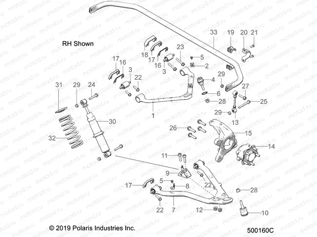 SUSPENSION | SUSPENSION, FRONT ASM. - T20AARGB ALL OPTIONS (500160C)
