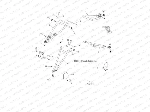SUSPENSION | SUSPENSION, FRONT CONTROL ARMS - R13JT9EFX (49RGRSUSPFRT12RZRXPI)