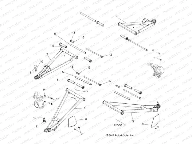 SUSPENSION | SUSPENSION, FRONT CONTROL ARMS - R13XE76AD/EAI (49RGRSUSPFRT12RZR4)