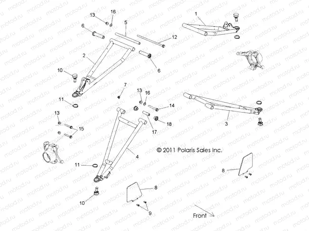 SUSPENSION | SUSPENSION, FRONT CONTROL ARMS - R13XT87AA/9EAK (49RGRSUSPFRT12RZRXP900)