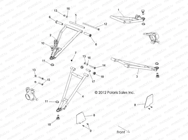 SUSPENSION | SUSPENSION, FRONT CONTROL ARMS - R13XT9EFX (49RGRSUSPFRT13RZRXP4I)