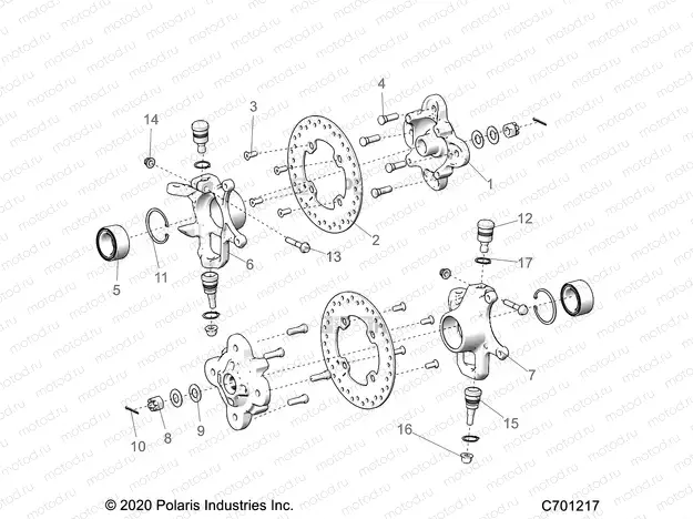 SUSPENSION | SUSPENSION, FRONT HUB - R22RRY99A9/AC/AM/AS/B9/BC/BM/BS/1A9/AC/AM/AS/B9/BC/BM/BS (C701217)