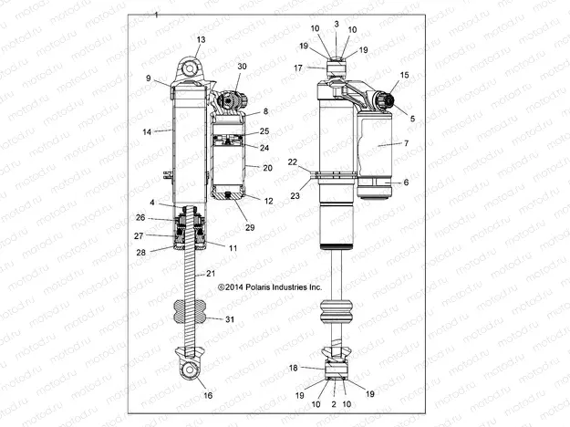 SUSPENSION | SUSPENSION, FRONT SHOCK INTERNALS - Z15VAX87AL (49RGRSHOCKFRT7442890)