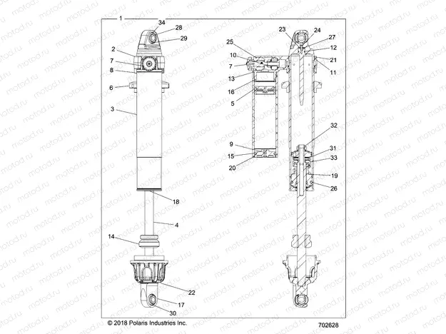 SUSPENSION | SUSPENSION, FRONT SHOCK INTERNALS - Z19VEE92AM/BM (702628)