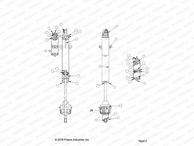 SUSPENSION | SUSPENSION, FRONT SHOCK INTERNALS - Z19VGE99AK/AW/BK/BW (702417)