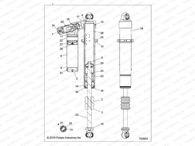 SUSPENSION | SUSPENSION, FRONT SHOCK INTERNALS - Z20P4L92AG/AP/BG/BP/LG (702654)