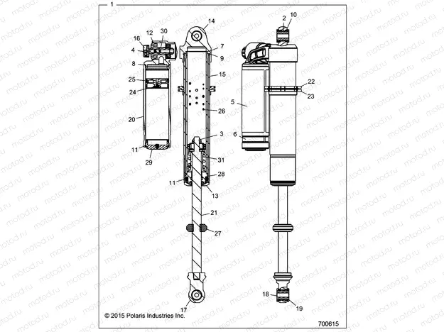 SUSPENSION | SUSPENSION, FRONT SHOCK - Z16VDE92NH/NW (700615)