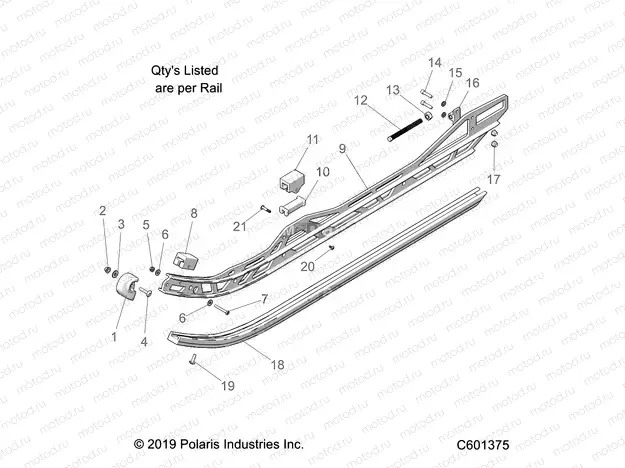 SUSPENSION | SUSPENSION, RAIL ASM. (LH,RH) - J20DRBXXX/DRCXXX ALL OPTIONS (C601375)
