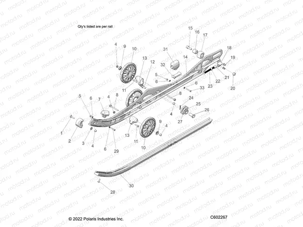 SUSPENSION | SUSPENSION, RAIL BEAM LH/RH - S23TDB6RSL (C602267)