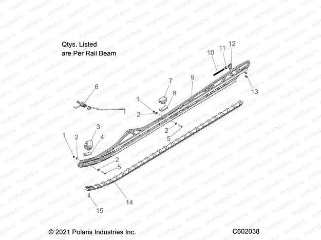 SUSPENSION | SUSPENSION, RAIL BEAM MOUNTING, LH/RH, 165/2.75 TRACK - S23TGG9BS (C602038)