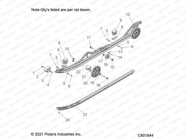 SUSPENSION | SUSPENSION, RAIL BEAMS, LH/RH - S23CFF5TSL (C601844)