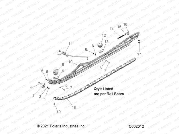 SUSPENSION | SUSPENSION, RAIL BEAMS, LH/RH - S23TLG6RS/6RE (C602012)