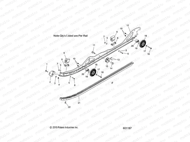 SUSPENSION | SUSPENSION, RAIL, LH/RH - S20CFE5BSL (601187)