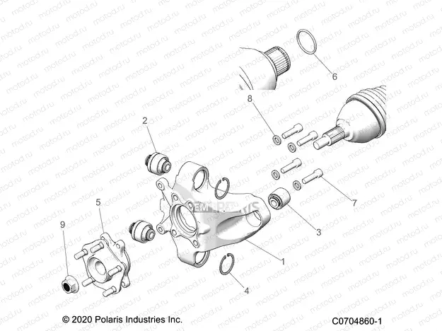 SUSPENSION | SUSPENSION, REAR CARRIER AND HUB - Z22RME2KAG/BG/K2KAN/BN (C0704860-1)