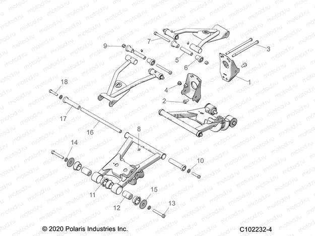 SUSPENSION | SUSPENSION, REAR CONTROL ARM, MOUNTING - A22SJE57AX/BX (C102232-4)