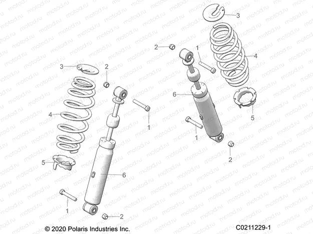 SUSPENSION | SUSPENSION, REAR SHOCK and MOUNTING - A22SEE57F1/F57C1/F1/S57C1/C2/C5/C9/CK/F1/F2/F5/F9/FK (C0211229-1)